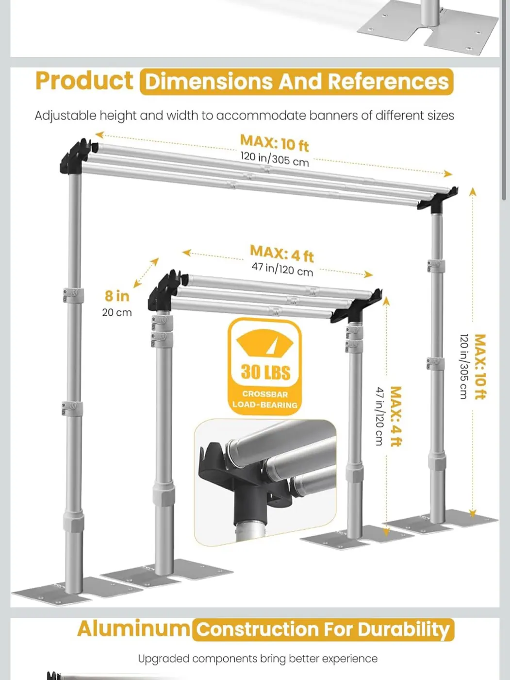 Adjustable Banner Stand rental example