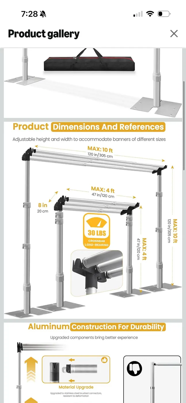 Backdrop Stand Reference rental example