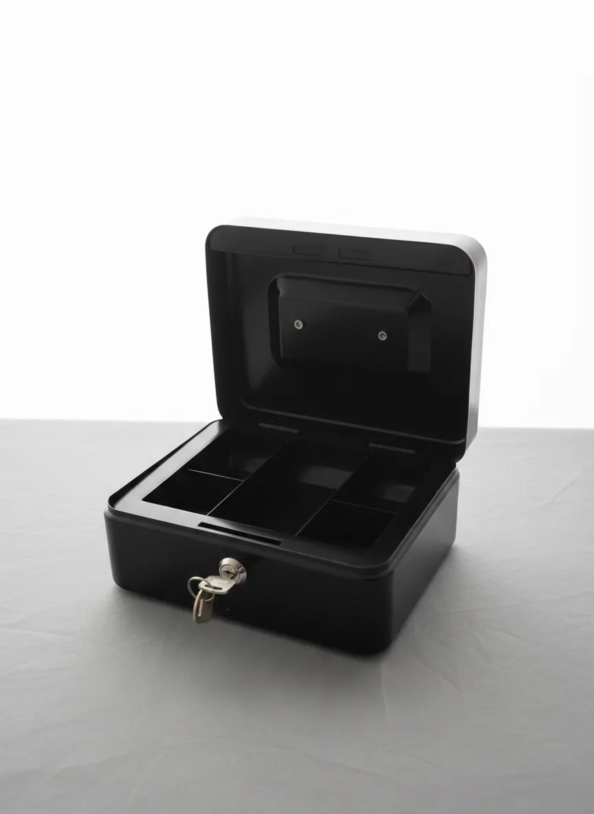 Black Locking Card Box rental example