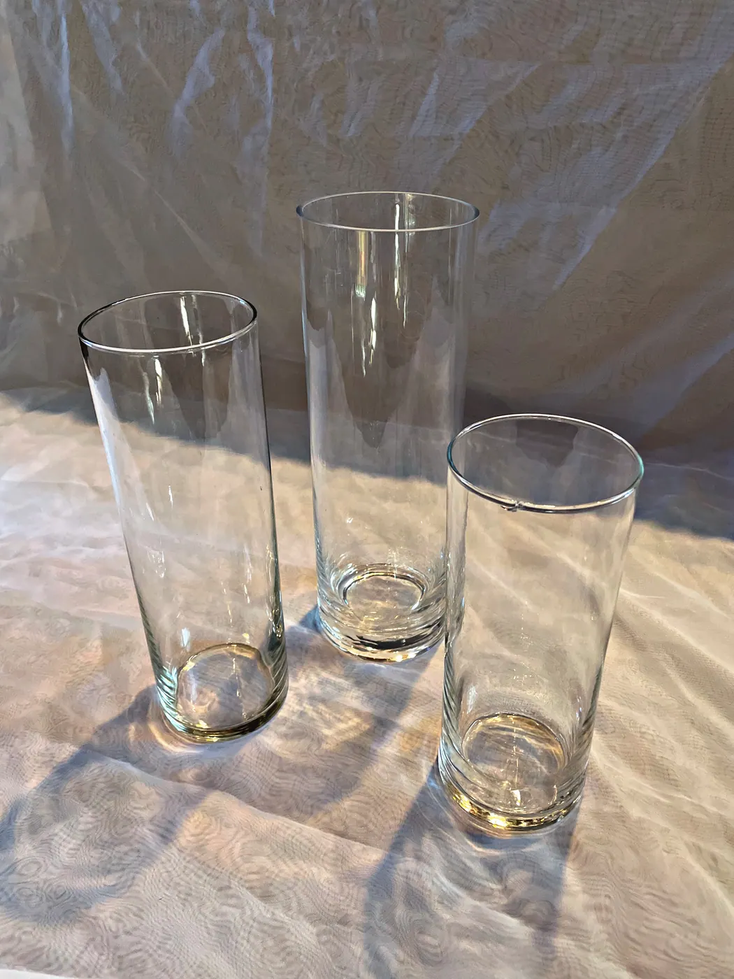Clear Glass Vase Set rental example