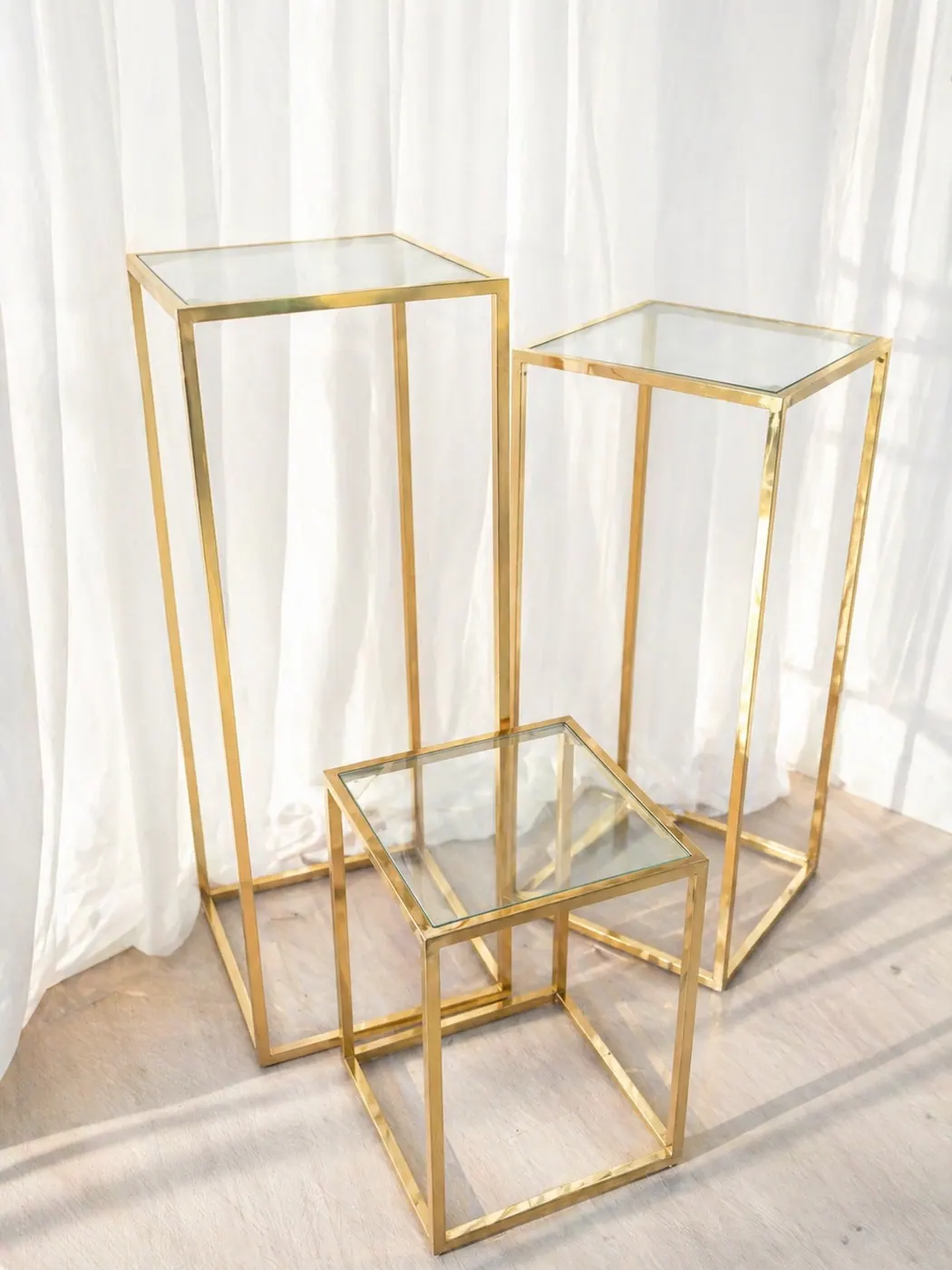 Gold Display Pedestal Set rental example