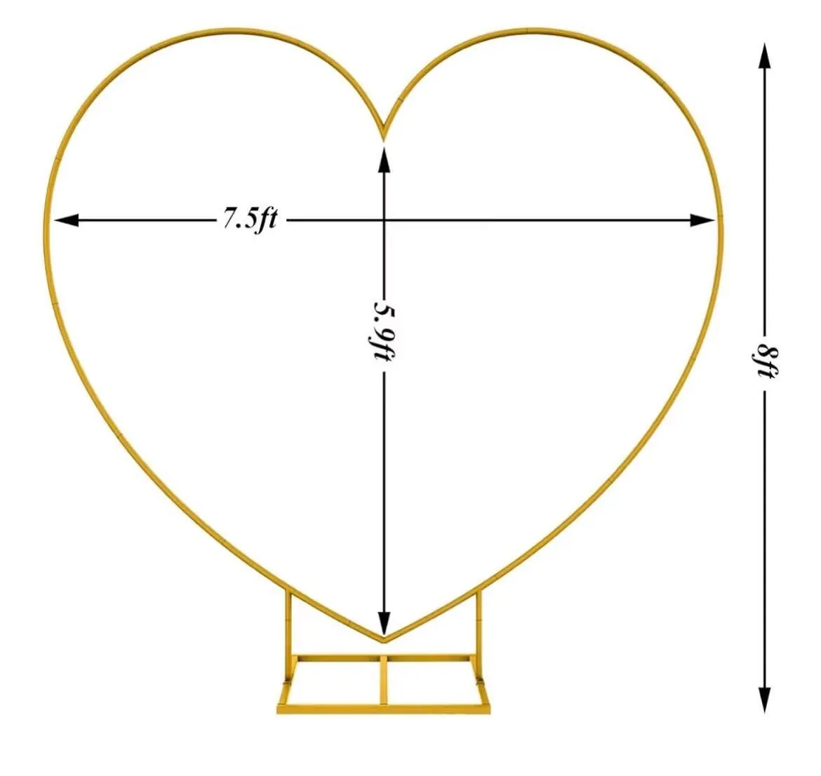 Gold Heart Arch Frame rental example
