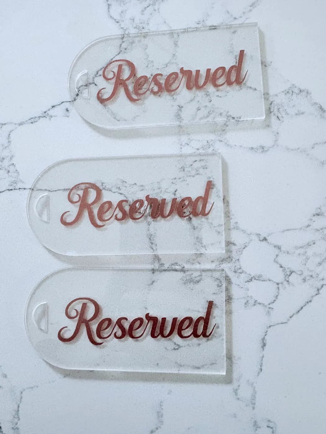Reserved Acrylic Signs rental example