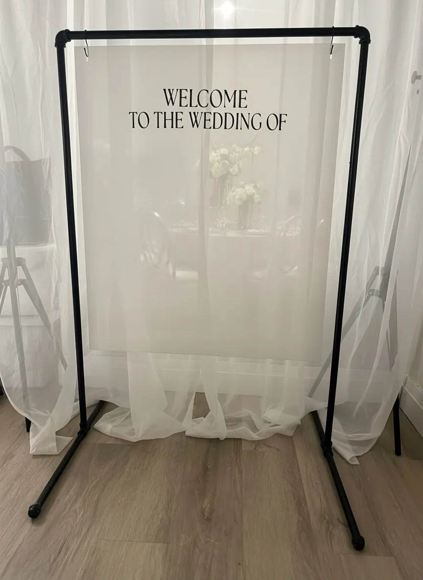 Welcome Sign on Black Frame rental example