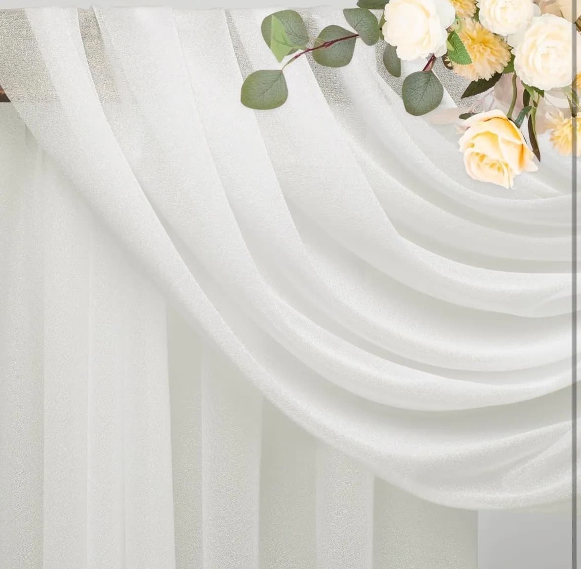 White Draped Backdrop Fabric rental example