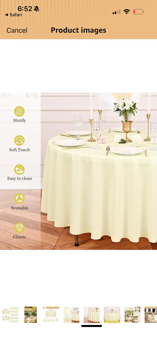 Round Table Linen Reference rental example