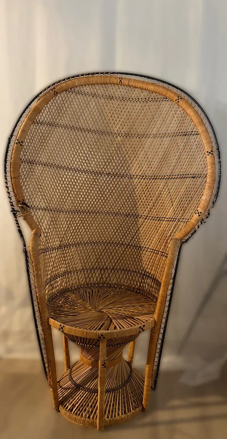 Wicker Peacock Chair rental example